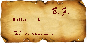 Balta Frida névjegykártya